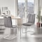 Armen Living Pacific Dining Room Accent Chair in Gray Fabric and Brushed Stainless Steel Finish, PK2 LCPCSIGRFBC - alternate 5